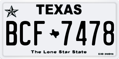 TX license plate BCF7478