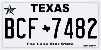 TX license plate BCF7482