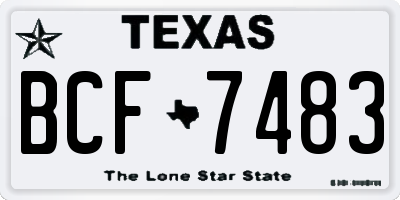 TX license plate BCF7483