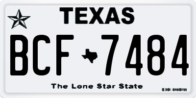 TX license plate BCF7484