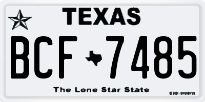TX license plate BCF7485