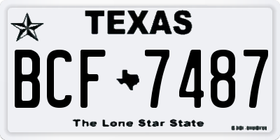 TX license plate BCF7487