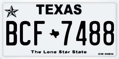 TX license plate BCF7488