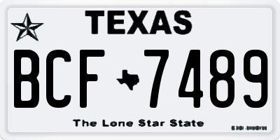 TX license plate BCF7489