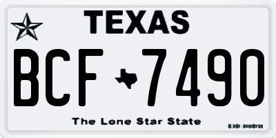 TX license plate BCF7490
