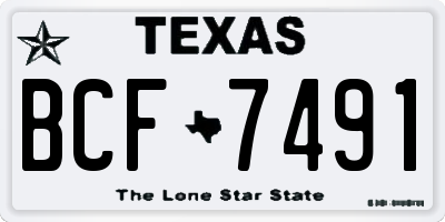 TX license plate BCF7491