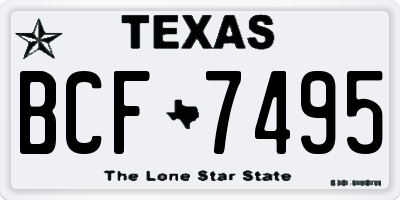 TX license plate BCF7495