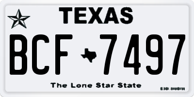 TX license plate BCF7497