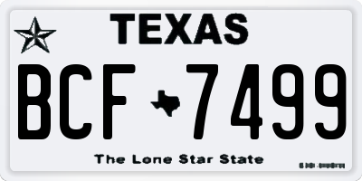 TX license plate BCF7499