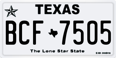 TX license plate BCF7505