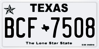 TX license plate BCF7508