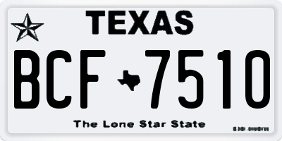 TX license plate BCF7510