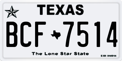 TX license plate BCF7514