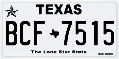 TX license plate BCF7515
