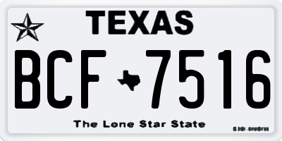 TX license plate BCF7516