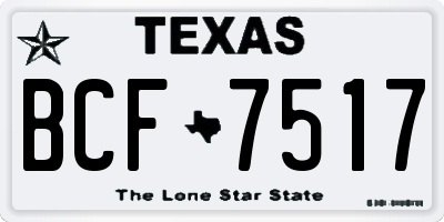 TX license plate BCF7517
