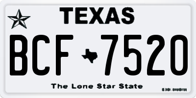 TX license plate BCF7520