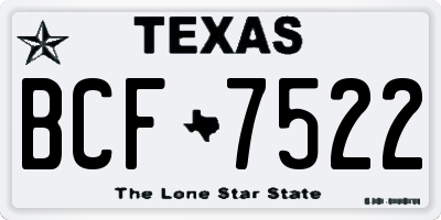 TX license plate BCF7522
