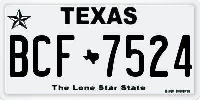 TX license plate BCF7524