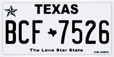 TX license plate BCF7526