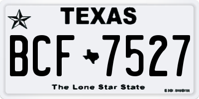 TX license plate BCF7527