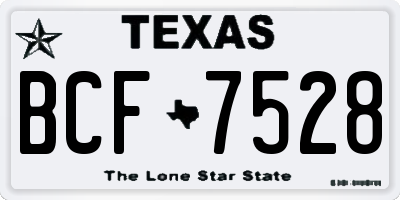 TX license plate BCF7528
