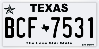 TX license plate BCF7531