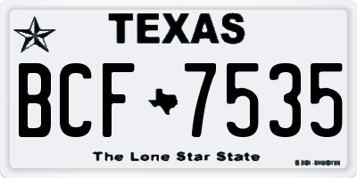 TX license plate BCF7535