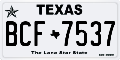 TX license plate BCF7537