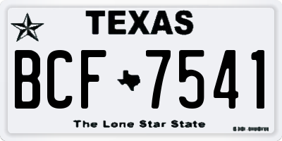 TX license plate BCF7541