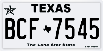 TX license plate BCF7545