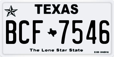 TX license plate BCF7546