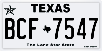 TX license plate BCF7547