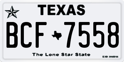 TX license plate BCF7558