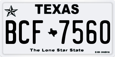 TX license plate BCF7560