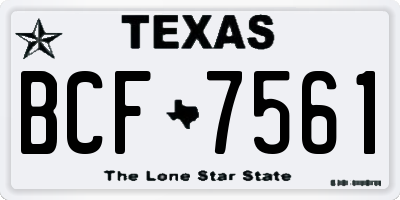 TX license plate BCF7561