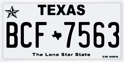 TX license plate BCF7563