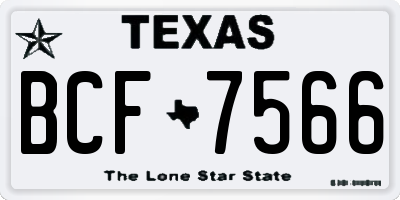 TX license plate BCF7566