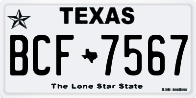 TX license plate BCF7567
