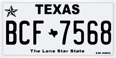 TX license plate BCF7568