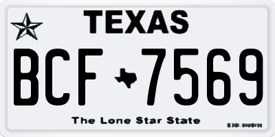 TX license plate BCF7569