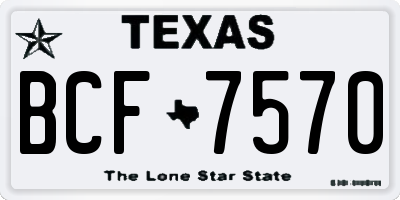 TX license plate BCF7570