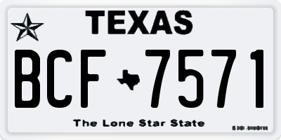 TX license plate BCF7571