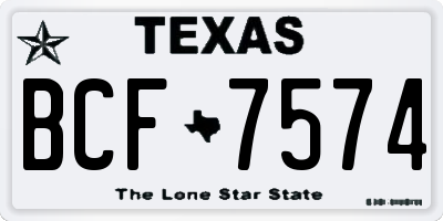 TX license plate BCF7574