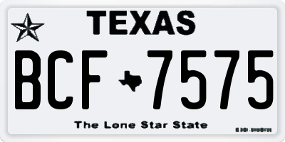 TX license plate BCF7575