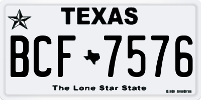 TX license plate BCF7576