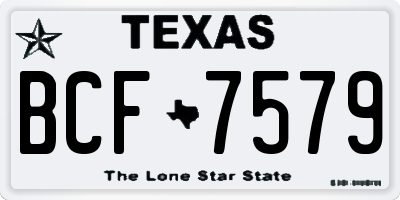 TX license plate BCF7579