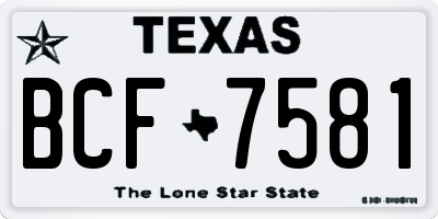 TX license plate BCF7581
