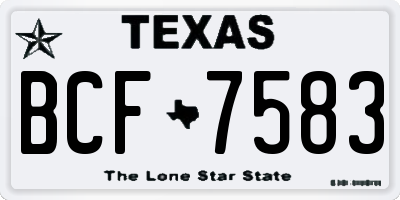 TX license plate BCF7583