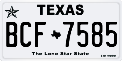 TX license plate BCF7585